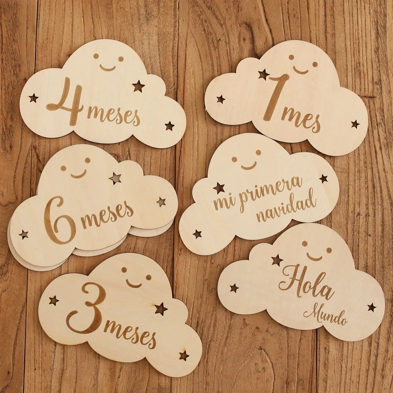 Wooden Monthly Milestone Card Set Newborn to 1 Year