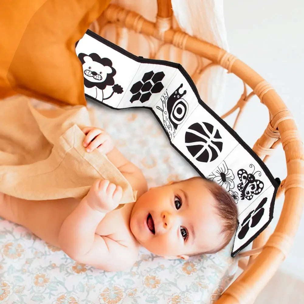 Montessori Baby Cloth Book Black and White Books Newborn