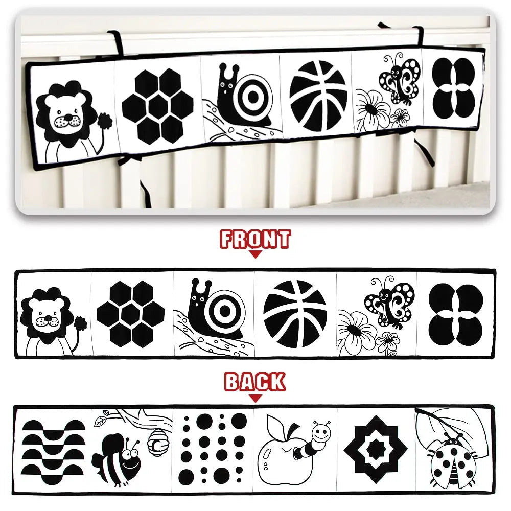 Montessori Baby Cloth Book Black and White Books Newborn