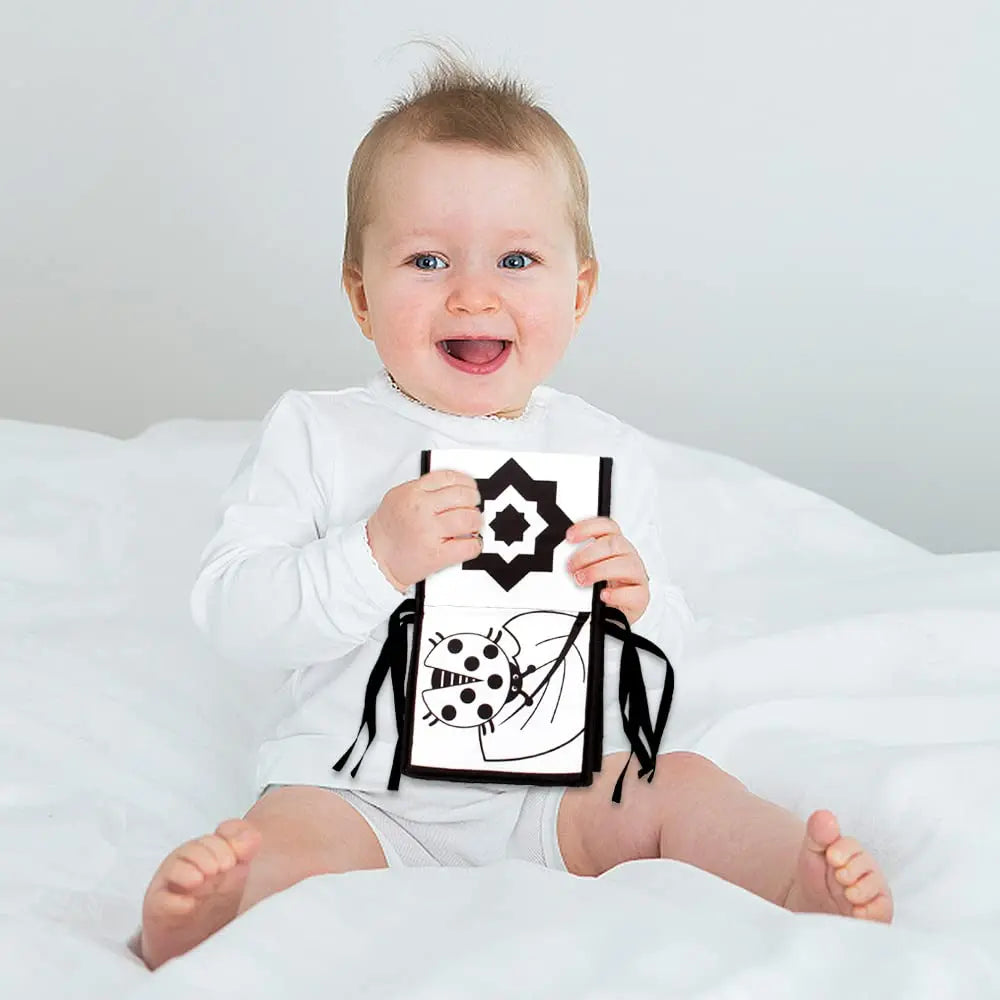 Montessori Baby Cloth Book Black and White Books Newborn